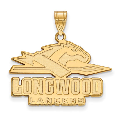 Gold Plated Sterling Silver Logoart Longwood University Lancers Large Pendant