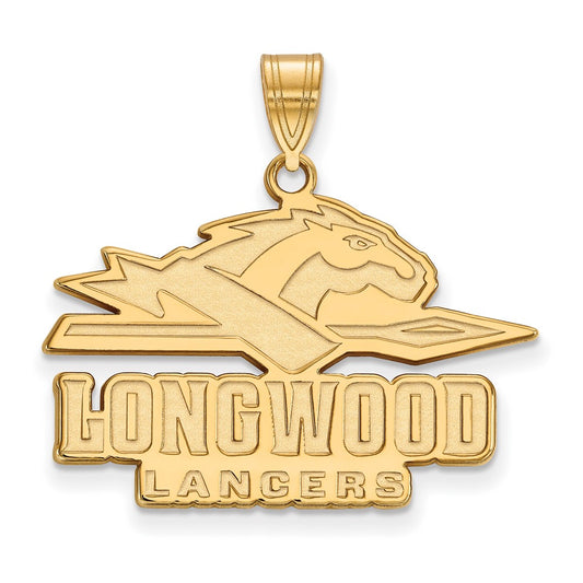 Gold Plated Sterling Silver Logoart Longwood University Lancers Large Pendant