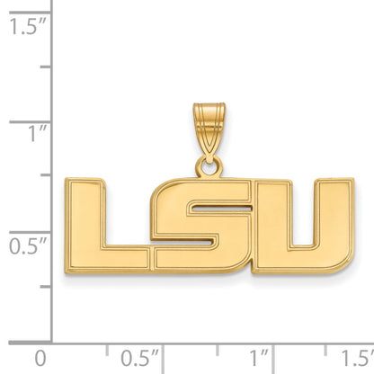 Gold Plated Sterling Silver Logoart Louisiana State University L S U Medium Pendant