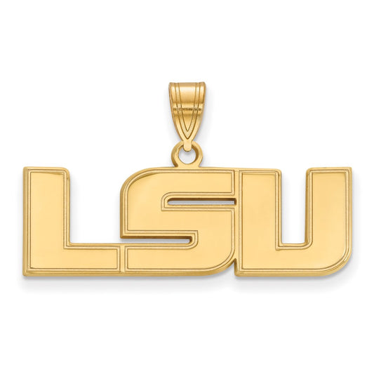 Gold Plated Sterling Silver Logoart Louisiana State University L S U Medium Pendant