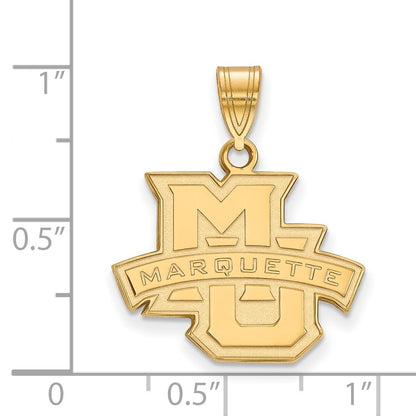 Gold Plated Sterling Silver Logoart Marquette University Medium Pendant