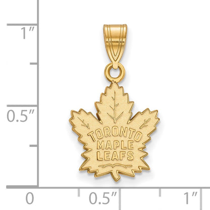 Gold Plated Sterling Silver Nhl Logoart Toronto Maple Leafs Medium Pendant