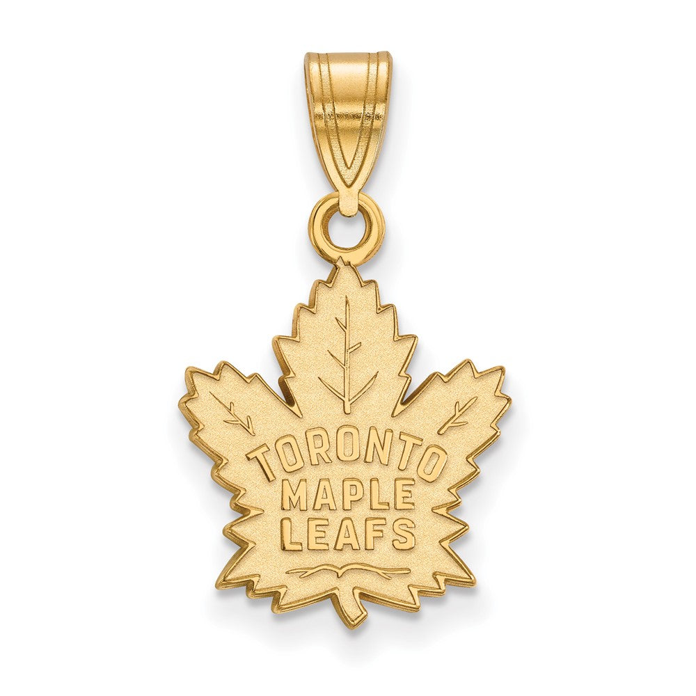 Gold Plated Sterling Silver Nhl Logoart Toronto Maple Leafs Medium Pendant