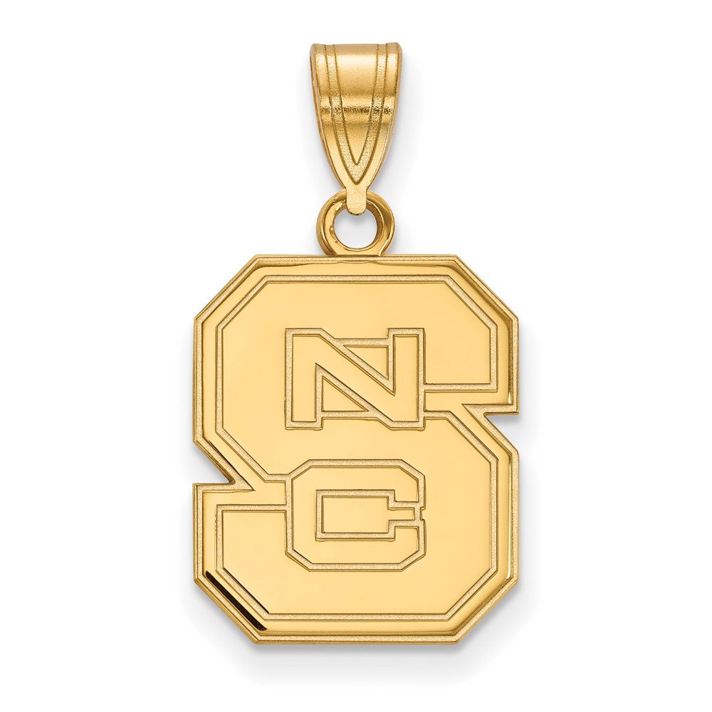 Gold Plated Sterling Silver Logoart North Carolina State University N C S Medium Pendant