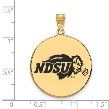 Gold Plated Sterling Silver Logoart North Dakota State University Extra Large Enameled Disc Pendant