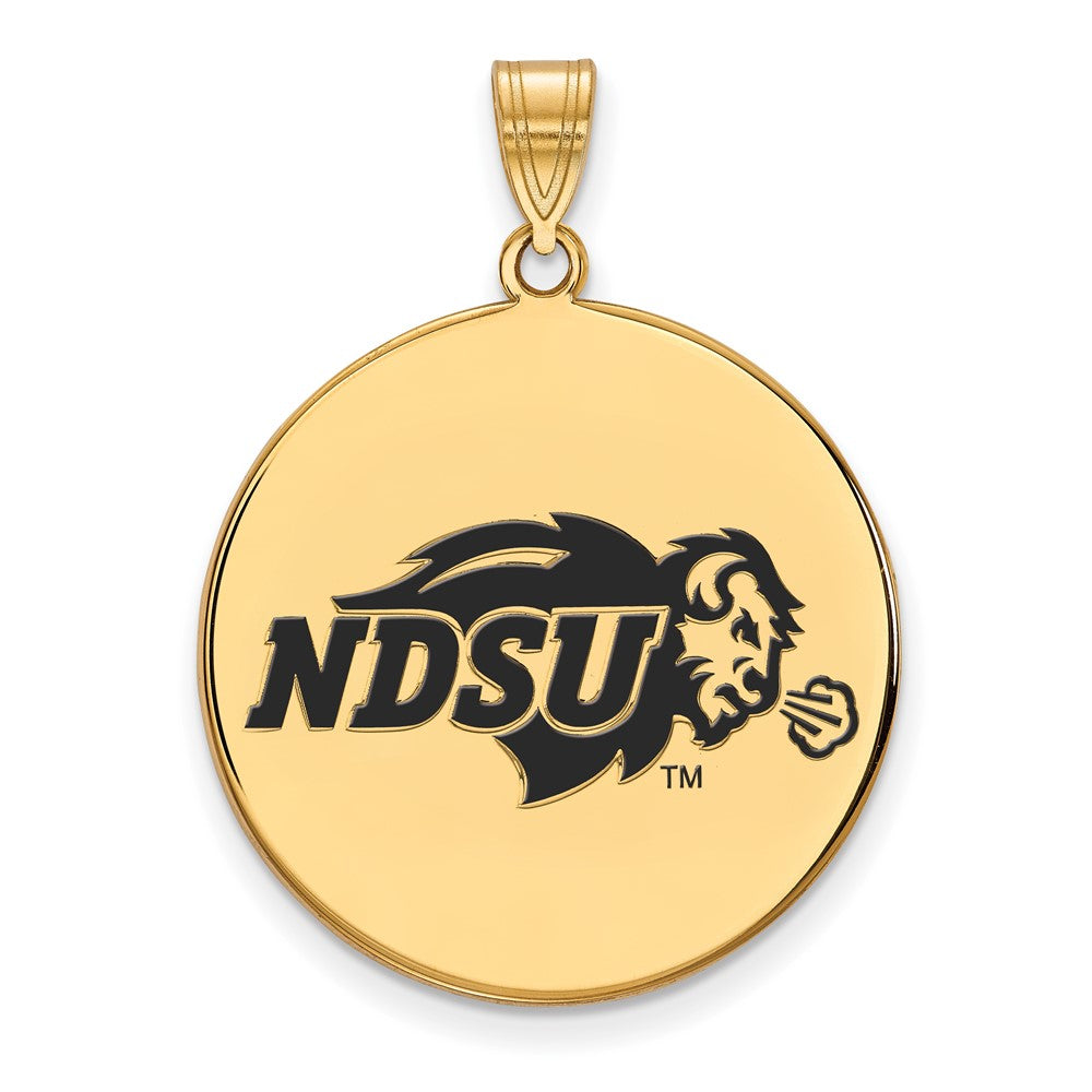 Gold Plated Sterling Silver Logoart North Dakota State University Extra Large Enameled Disc Pendant