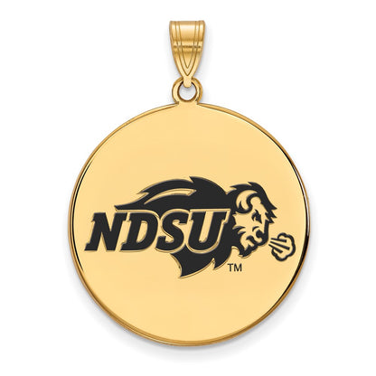 Gold Plated Sterling Silver Logoart North Dakota State University Extra Large Enameled Disc Pendant