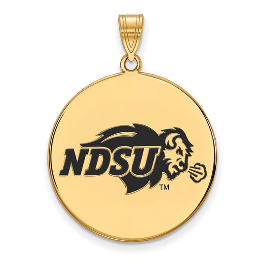 Gold Plated Sterling Silver Logoart North Dakota State University Extra Large Enameled Disc Pendant
