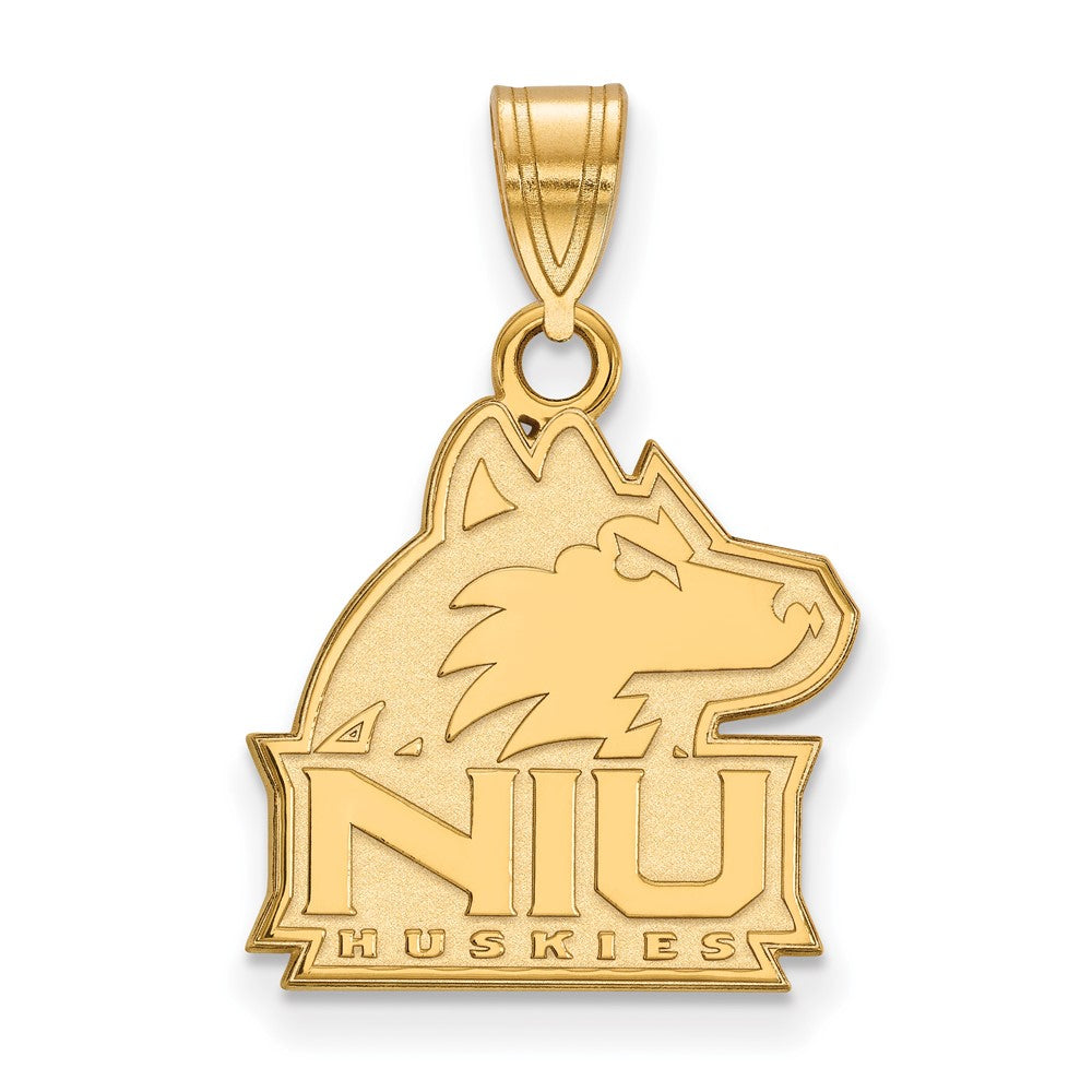 Gold Plated Sterling Silver Logoart Northern Illinois University N I U Huskies Medium Pendant