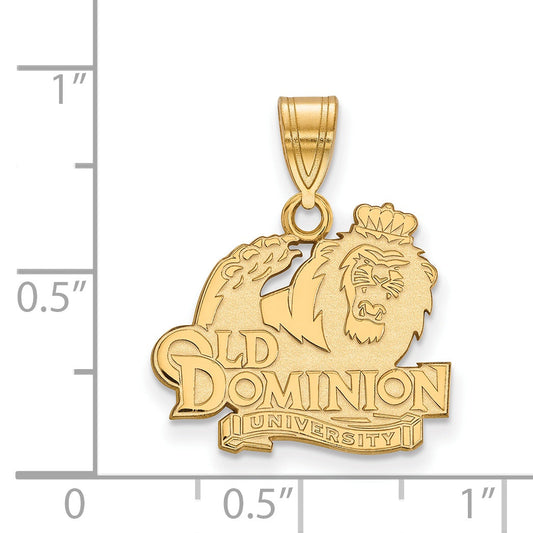 Gold Plated Sterling Silver Logoart Old Dominion University Medium Pendant