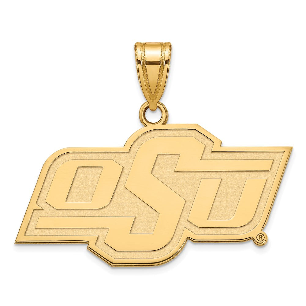 Gold Plated Sterling Silver Logoart Oklahoma State University O S U Medium Pendant