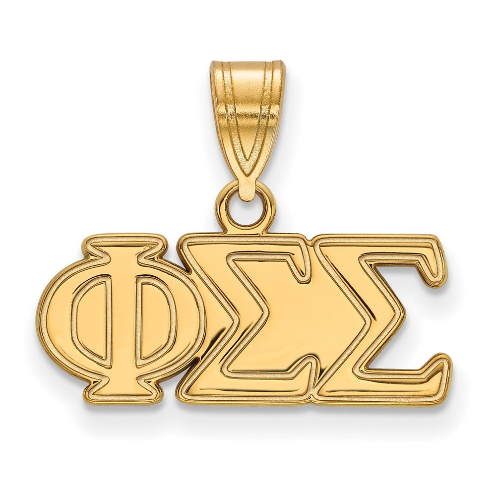 Gold Plated Sterling Silver Logoart Phi Sigma Sorority Greek Letters Medium Pendant