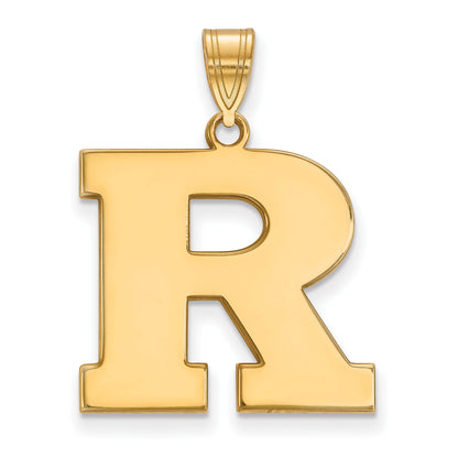 Gold Plated Sterling Silver Logoart Rutgers University Letter R Large Pendant