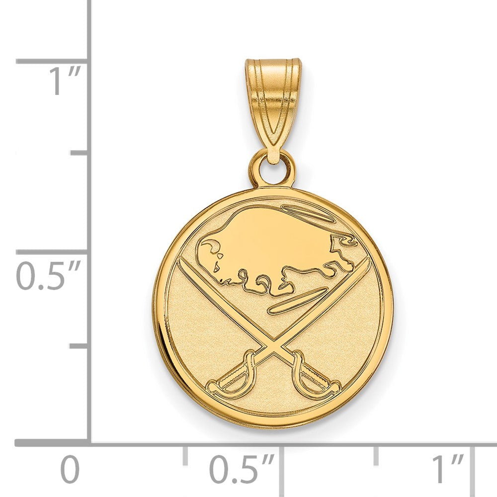 10K Yellow Gold Nhl Logoart Buffalo Sabres Medium Pendant