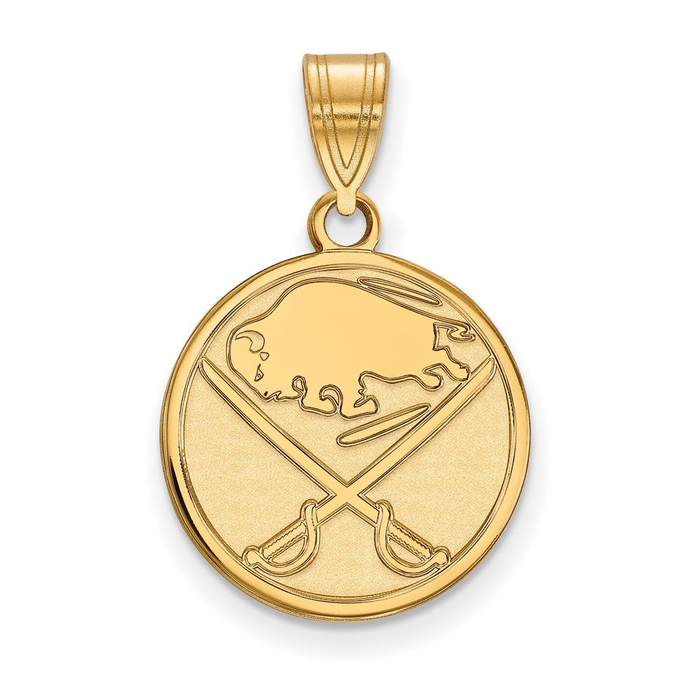 14K Yellow Gold Nhl Logoart Buffalo Sabres Medium Pendant