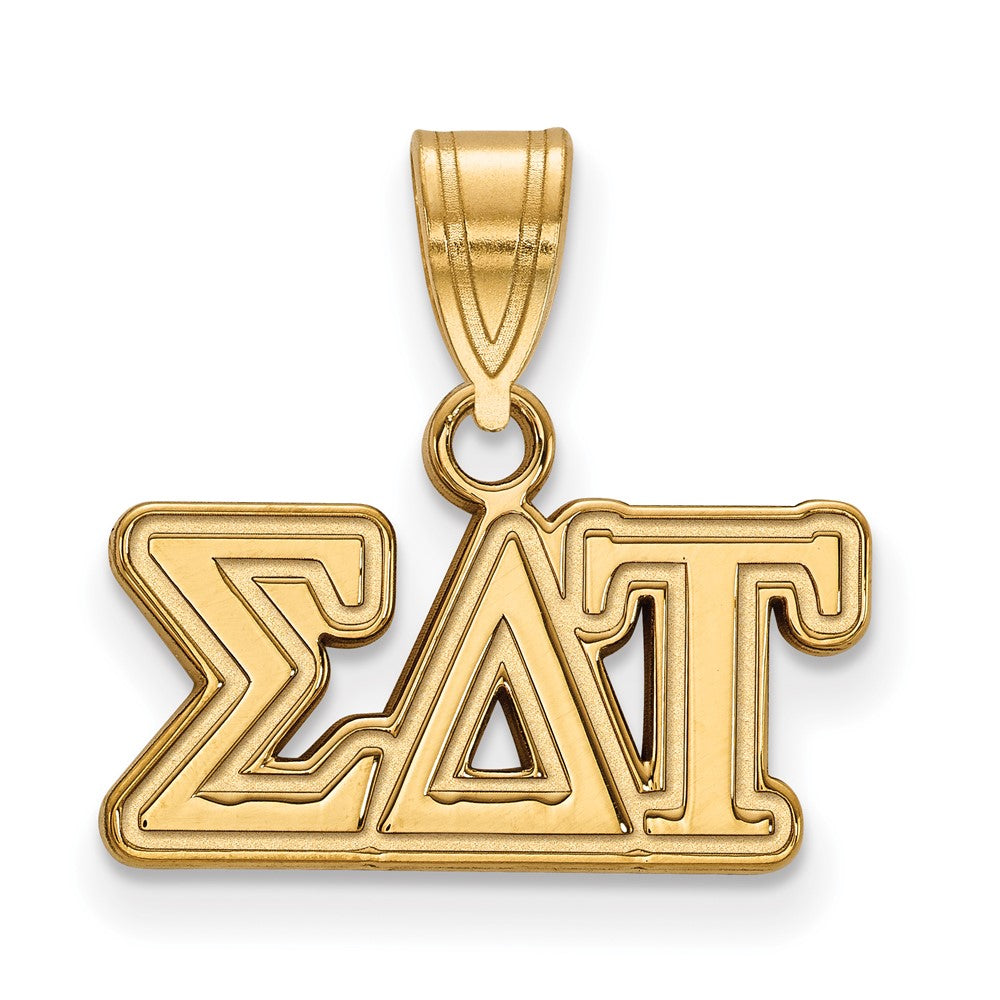 Gold Plated Sterling Silver Logoart Sigma Delta Tau Sorority Greek Letters Medium Pendant