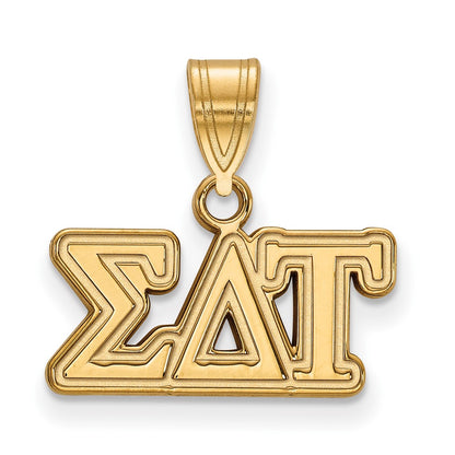 Gold Plated Sterling Silver Logoart Sigma Delta Tau Sorority Greek Letters Medium Pendant