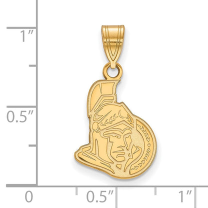 Gold Plated Sterling Silver Nhl Logoart Ottawa Senators Medium Pendant