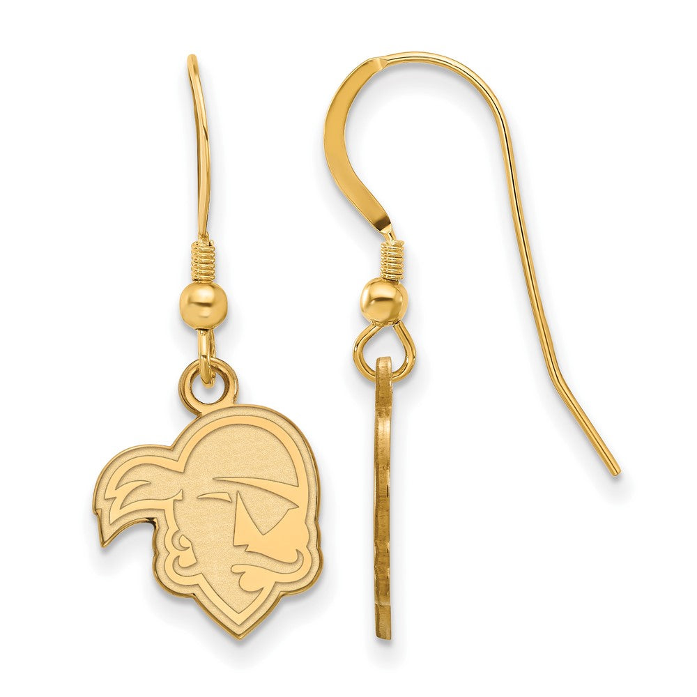 Gold Plated Sterling Silver Logoart Seton Hall University Pirate Small Dangle Wire Earrings