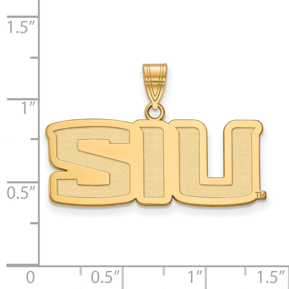 Gold Plated Sterling Silver Logoart Southern Illinois University S I U Medium Pendant
