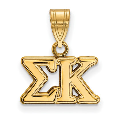 Gold Plated Sterling Silver Logoart Sigma Kappa Sorority Greek Letters Medium Pendant