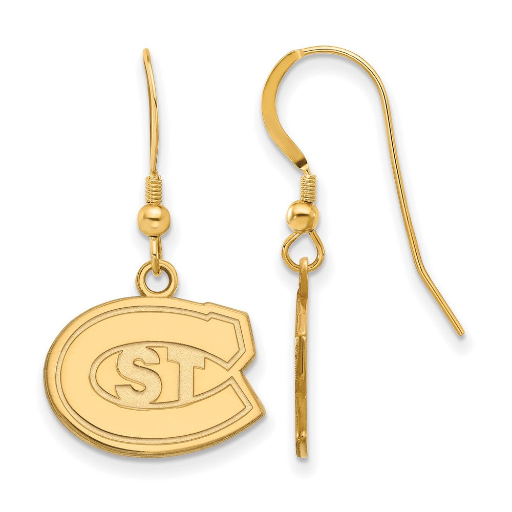 Gold Plated Sterling Silver Logoart St. Cloud State University Small Dangle Wire Earrings