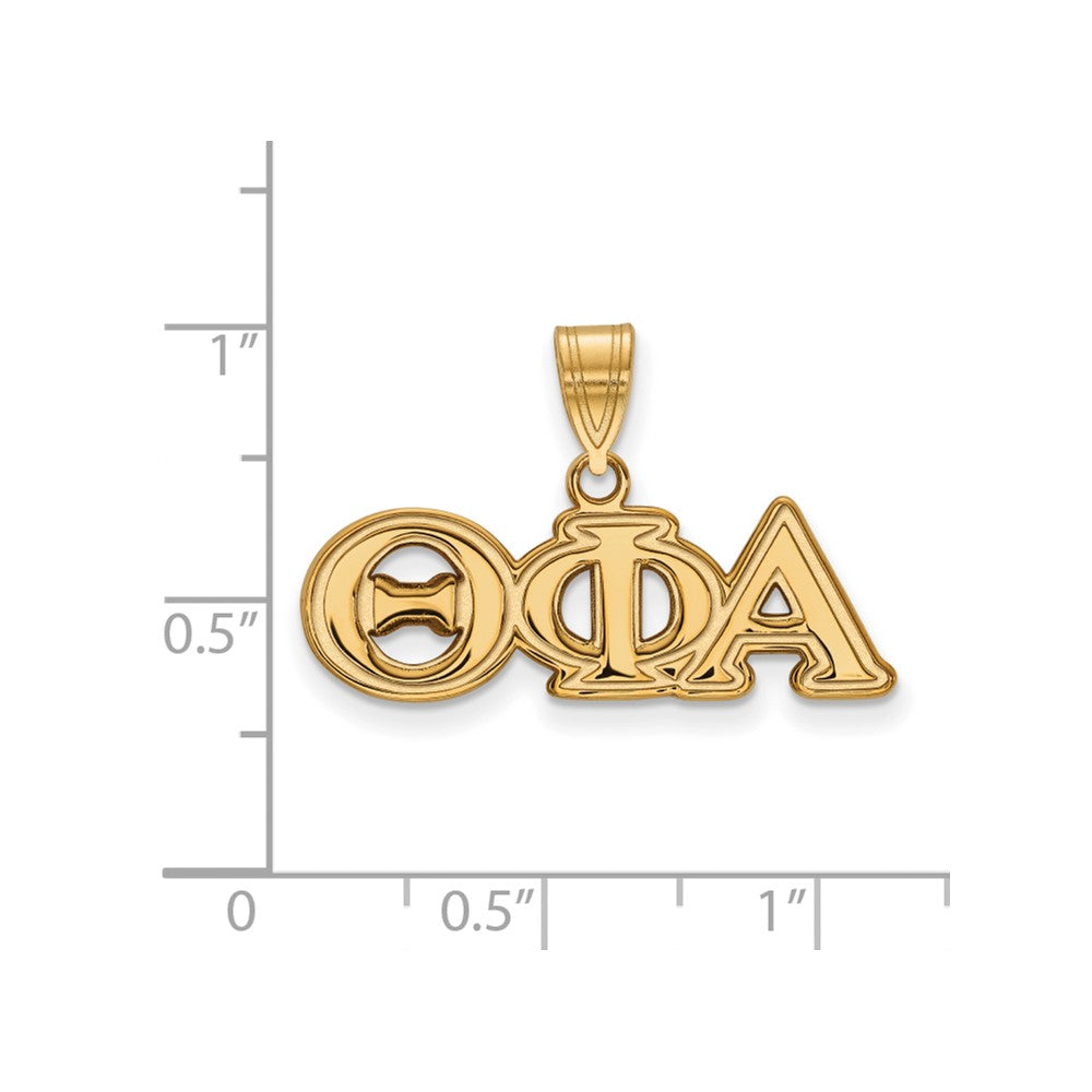 Gold Plated Sterling Silver Logoart Theta Phi Alpha Sorority Greek Letters Medium Pendant