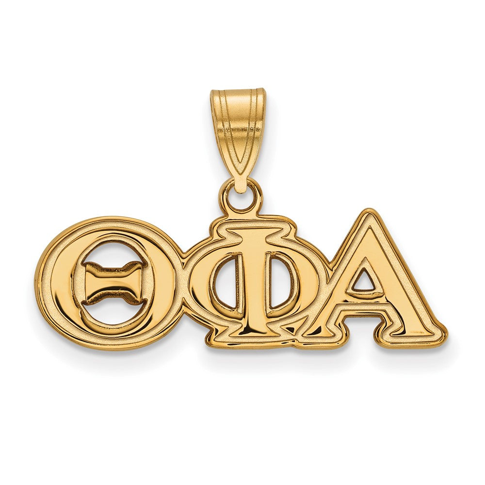 Gold Plated Sterling Silver Logoart Theta Phi Alpha Sorority Greek Letters Medium Pendant