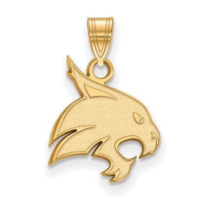 14K Yellow Gold Logoart Texas State University Bobcat Medium Pendant