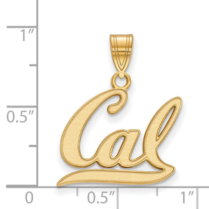 Gold Plated Sterling Silver Logoart University Of California Berkeley Medium Pendant