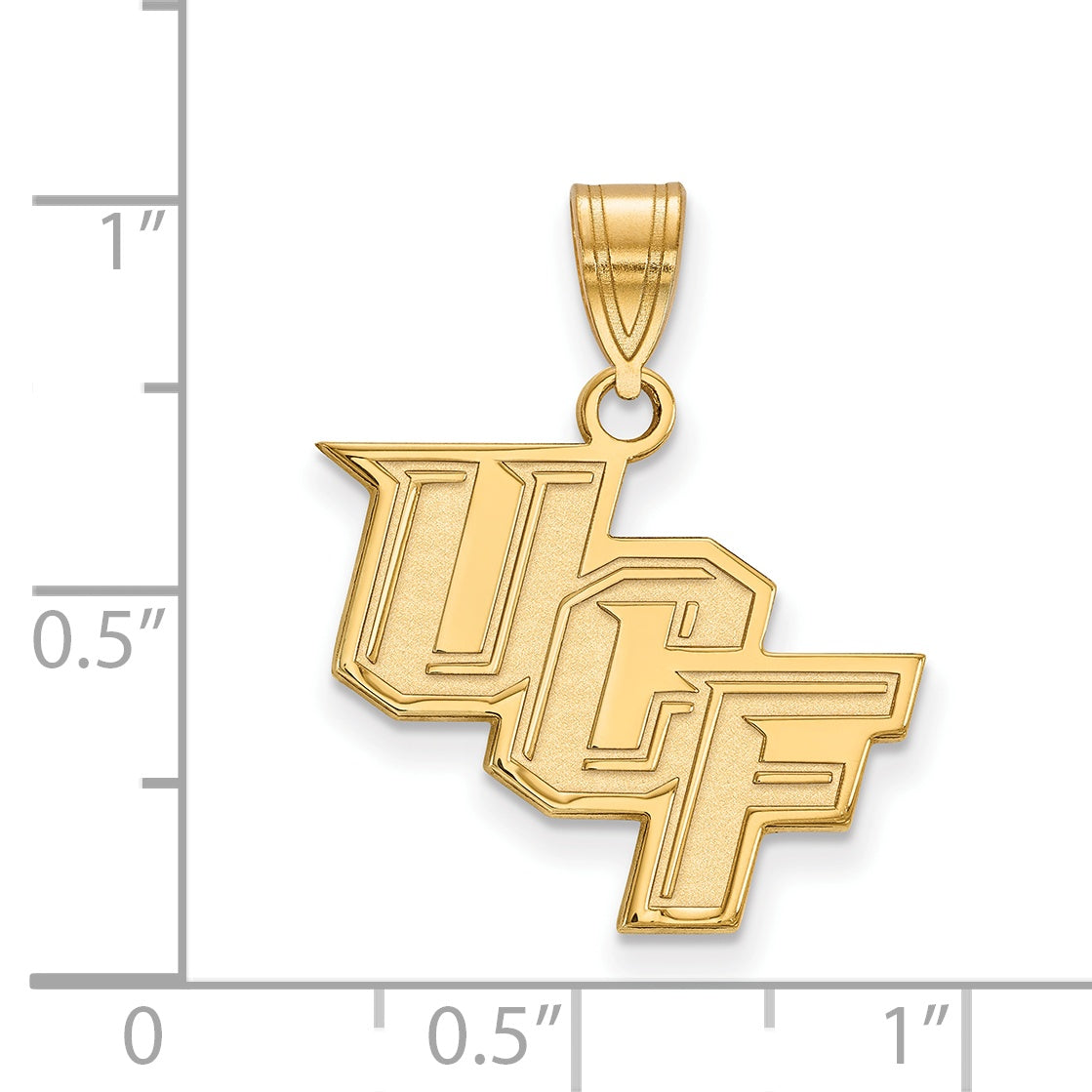 Gold Plated Sterling Silver Logoart University Of Central Florida U C F Medium Pendant