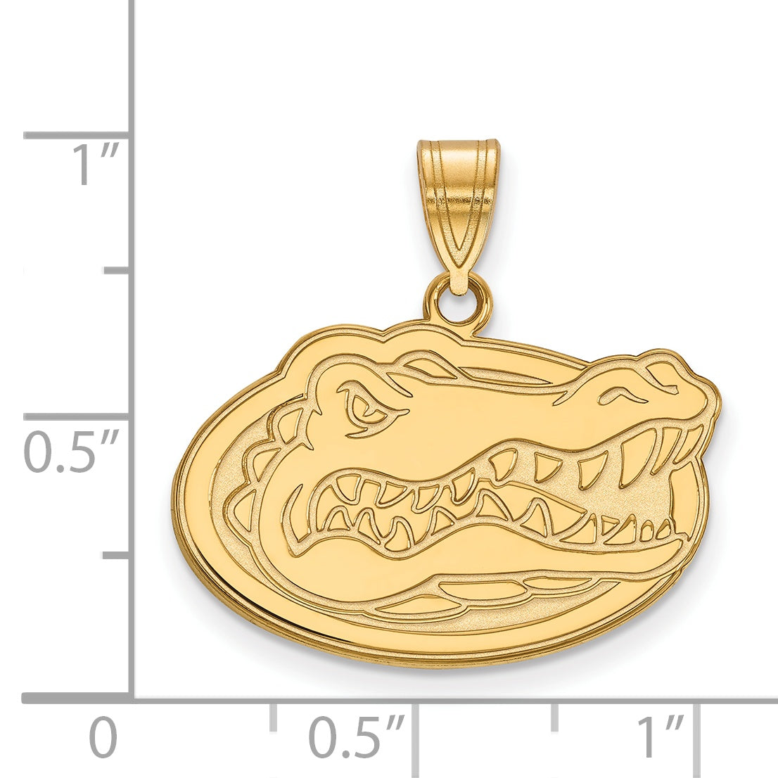 Gold Plated Sterling Silver Logoart University Of Florida Gator Medium Pendant