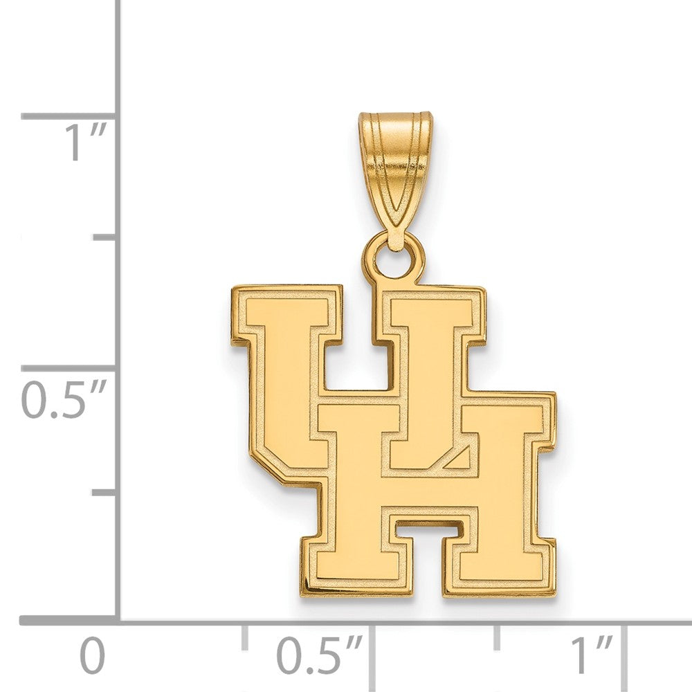 Gold Plated Sterling Silver Logoart University Of Houston U H Medium Pendant