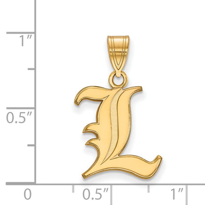 Gold Plated Sterling Silver Logoart University Of Louisville Letter L Medium Pendant