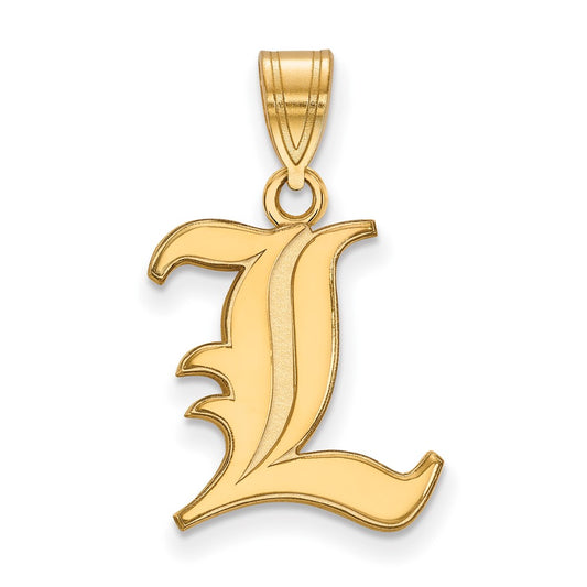 14K Yellow Gold Logoart University Of Louisville Letter L Medium Pendant