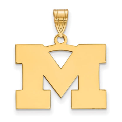 14K Yellow Gold Logoart University Of Michigan Letter M Medium Pendant