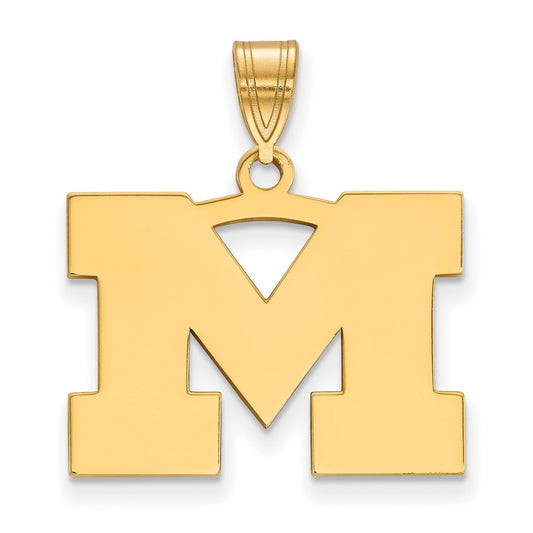 14K Yellow Gold Logoart University Of Michigan Letter M Medium Pendant