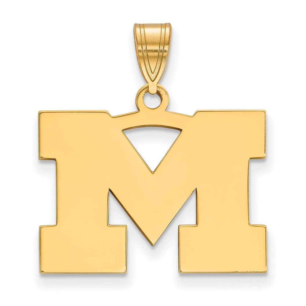 10K Yellow Gold Logoart University Of Michigan Letter M Medium Pendant