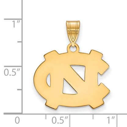 14K Yellow Gold Logoart University Of North Carolina N C Medium Pendant
