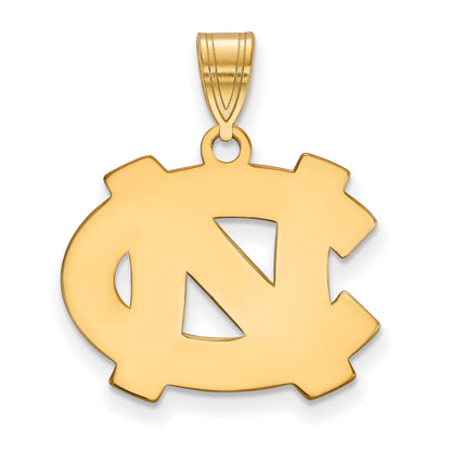 Gold Plated Sterling Silver Logoart University Of North Carolina N C Medium Pendant