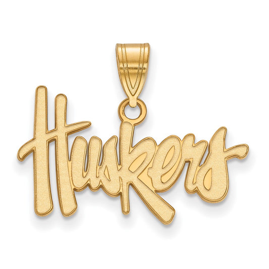 14K Yellow Gold Logoart University Of Nebraska Huskers Medium Pendant