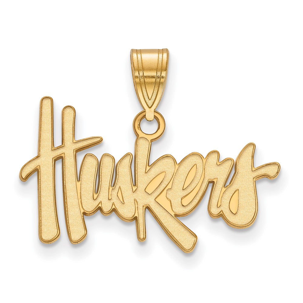 Gold Plated Sterling Silver Logoart University Of Nebraska Huskers Medium Pendant