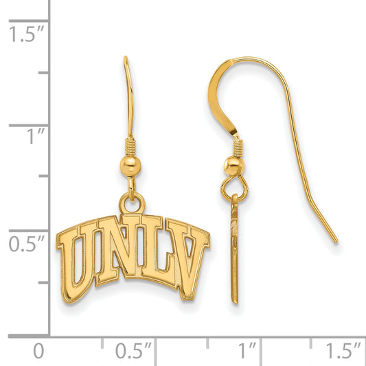 Gold Plated Sterling Silver Logoart University Of Nevada Las Vegas U N L V Small Dangle Wire Earrings