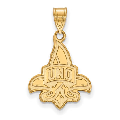10K Yellow Gold Logoart University Of New Orleans U N O Large Pendant