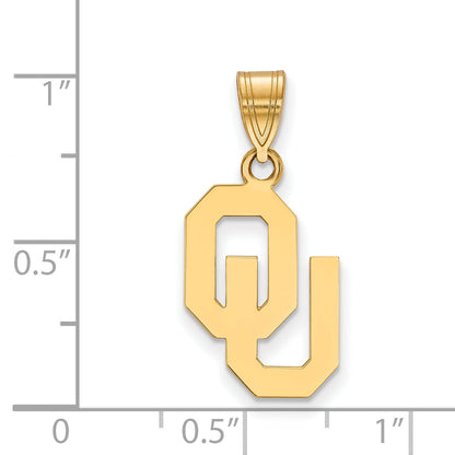 Gold Plated Sterling Silver Logoart University Of Oklahoma O U Medium Pendant