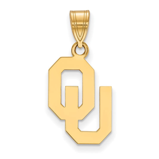 10K Yellow Gold Logoart University Of Oklahoma O U Medium Pendant