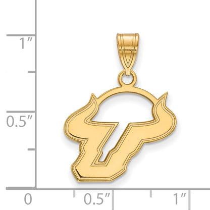 10K Yellow Gold Logoart University Of South Florida Bull Medium Pendant