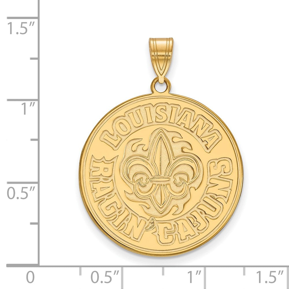 14K Yellow Gold Logoart University Of Louisiana At Lafayette Extra Large Pendant