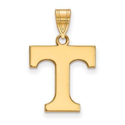 Gold Plated Sterling Silver Logoart University Of Tennessee Letter T Medium Pendant