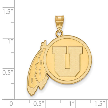 14K Yellow Gold Logoart University Of Utah Extra Large Pendant
